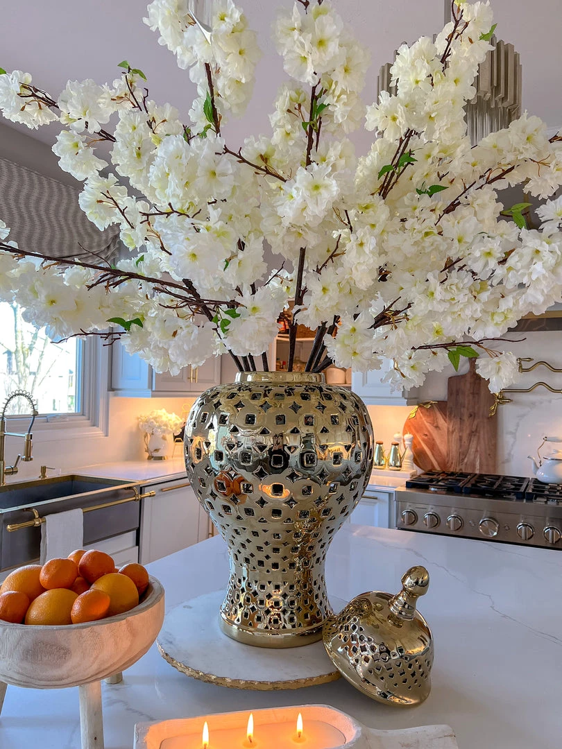 Inspire Me! Home Decor Gold Pierced Patterned Ginger Jar (2 Sizes) 9 Inspire Me! Home Decor Gold Pierced Patterned Ginger Jar (2 Sizes)