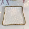 Inspire Me! Home Decor Gold And White Beaded Square Platter