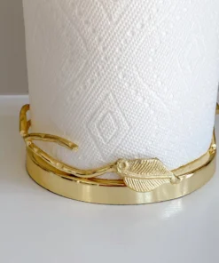 Inspire Me! Home Decor Gold Leaf Detailed Paper Towel Holder