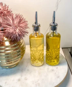 Inspire Me! Home Decor Glass Detailed Oil And Vinegar Dispensers (Set Of 2) KITCHEN