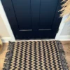 Inspire Me! Home Decor Black And Tan Chevron Fringed Rug PILLOWS, RUGS, & THROWS