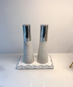 Inspire Me! Home Decor Set Of 2 Marble Salt & Pepper Shakers (2 Colors)