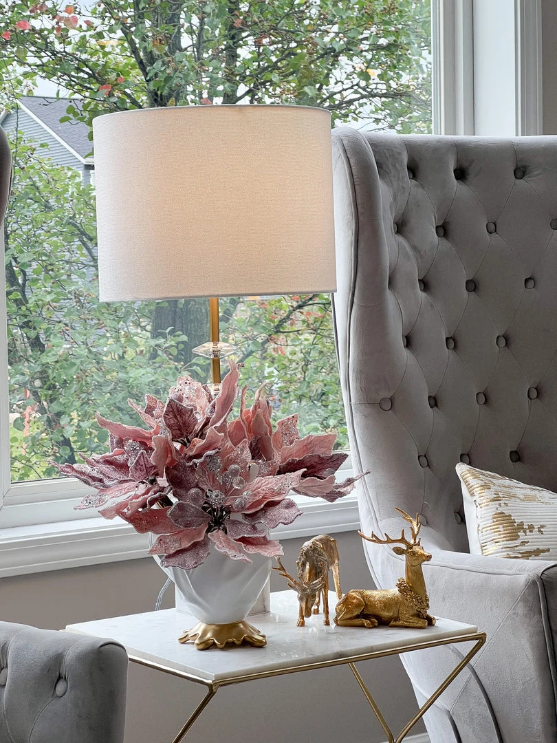 Inspire Me! Home Decor Floral Stems Light Pink & Mauve Poinsettia Stem 3 Inspire Me! Home Decor Floral Stems Light Pink & Mauve Poinsettia Stem