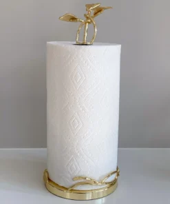Inspire Me! Home Decor Gold Leaf Detailed Paper Towel Holder