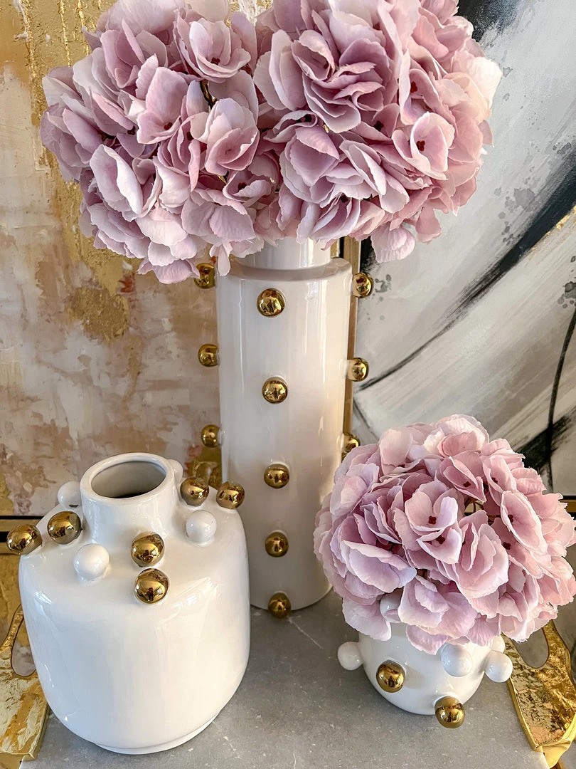 Inspire Me! Home Decor White Ceramic Studded Vase (3 Sizes) 3 Inspire Me! Home Decor White Ceramic Studded Vase (3 Sizes)