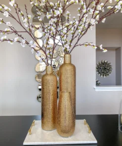 Inspire Me! Home Decor Polished Gold Hammered Vase