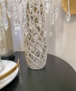 Inspire Me! Home Decor Champagne Ceramic Cut-Out Vase