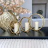 Inspire Me! Home Decor Gold Circle Candle Holders (Set Of 3) 2 Inspire Me! Home Decor Gold Circle Candle Holders (Set Of 3)