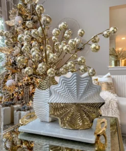 Inspire Me! Home Decor White And Gold Two Tone Vase