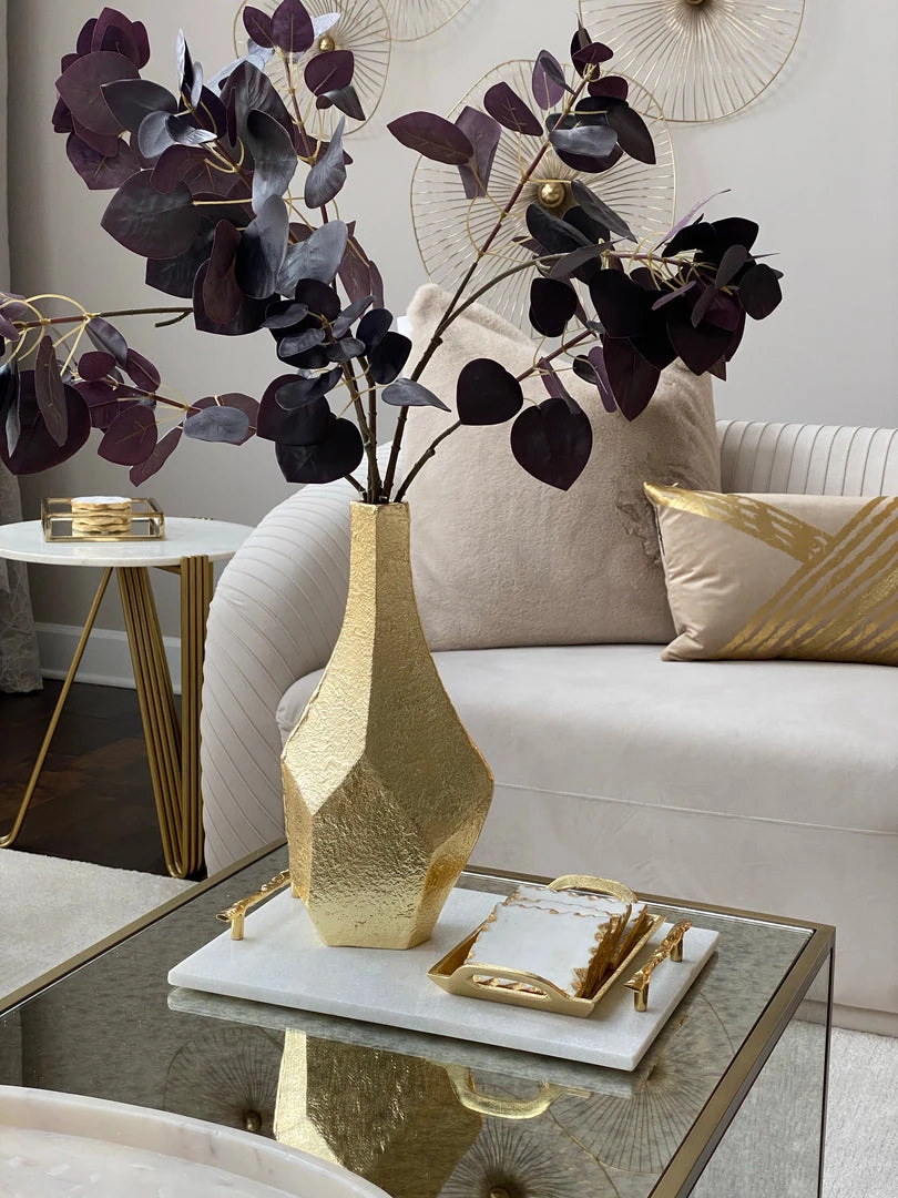 Inspire Me! Home Decor Marble Coasters W/ Gold Trim And Tray Set 10 Inspire Me! Home Decor Marble Coasters W/ Gold Trim And Tray Set