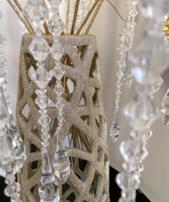 Inspire Me! Home Decor Champagne Ceramic Cut-Out Vase