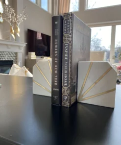 Inspire Me! Home Decor Marble Geometric Bookends