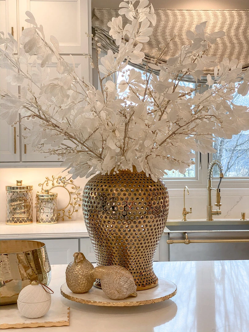 Inspire Me! Home Decor 45" Tall White Leaf Stem 3 Inspire Me! Home Decor 45" Tall White Leaf Stem