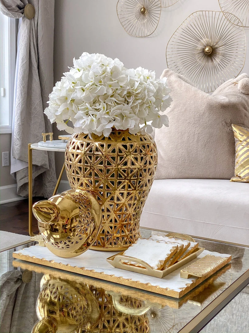 Inspire Me! Home Decor Marble Coasters W/ Gold Trim And Tray Set 6 Inspire Me! Home Decor Marble Coasters W/ Gold Trim And Tray Set