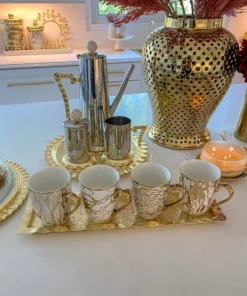 Inspire Me! Home Decor Gold Textured Ruffle Coffee/Tea Set Collection (4 Items Sold Individually) 13 Inspire Me! Home Decor Gold Textured Ruffle Coffee/Tea Set Collection (4 Items Sold Individually)