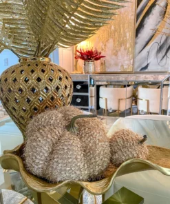 Inspire Me! Home Decor SEASONAL Beige Fringe Pumpkin (3 Sizes)