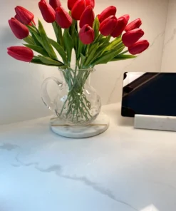 Inspire Me! Home Decor Round Marble Tray With Asymmetrical Inlay (2 Sizes)