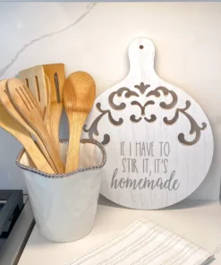 Inspire Me! Home Decor Round Wood Cutting Board W/ Cutouts ( 3 Designs) 15 Inspire Me! Home Decor Round Wood Cutting Board W/ Cutouts ( 3 Designs)