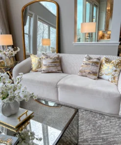 Cloud9d PILLOWS, RUGS, & THROWS Elise Ivory Gold Pillow - 20" X 20" 16 Cloud9d PILLOWS, RUGS, & THROWS Elise Ivory Gold Pillow - 20