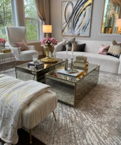 Nourison Metallic Abstract Area Rug Style 1 - Grey/Mocha (4 Sizes)