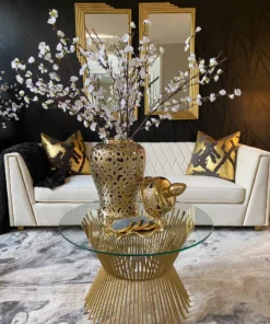 Inspire Me! Home Decor Gold Openwork Leaf Decor/ Trivet