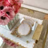 Inspire Me! Home Decor Marble Coasters W/ Gold Hammered Edge 1 Inspire Me! Home Decor Marble Coasters W/ Gold Hammered Edge