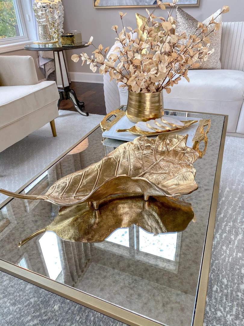 Inspire Me! Home Decor Marble Tray With Gold Lava Handles 8 Inspire Me! Home Decor Marble Tray With Gold Lava Handles