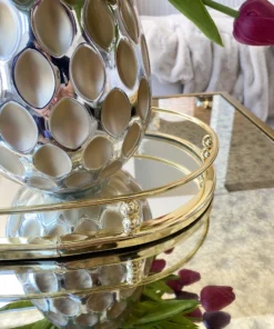 Inspire Me! Home Decor Gold Oval Mirror Tray