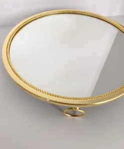Inspire Me! Home Decor Gold Circle Mirror Tray W/ Circle Feet