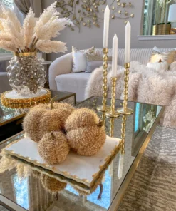 Inspire Me! Home Decor SEASONAL Beige Fringe Pumpkin (3 Sizes)