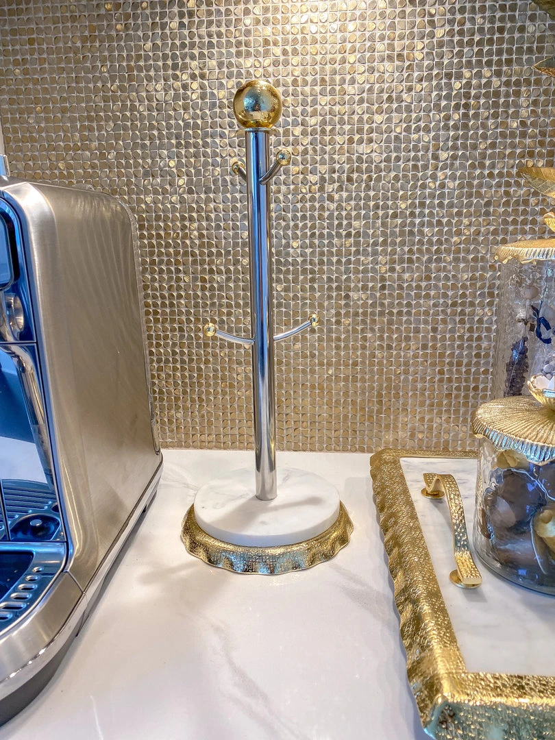 Inspire Me! Home Decor Coffee Mug Holder With Marble Base Gold 3 Inspire Me! Home Decor Coffee Mug Holder With Marble Base Gold