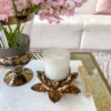 Inspire Me! Home Decor Amber Crystal Flower Candle Holder