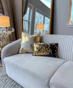 Cloud9d Elise Charcoal Gold Pillow - 14" X 20" PILLOWS, RUGS, & THROWS 9 Cloud9d Elise Charcoal Gold Pillow - 14