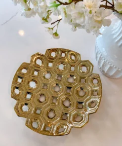 Inspire Me! Home Decor Circle Cutout Detailed Platter