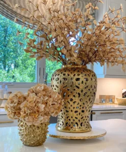 Inspire Me! Home Decor Ginger Jars Gold Beaded Ginger Jar (2 Sizes)