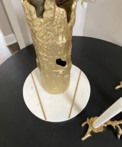 Inspire Me! Home Decor Round Marble Tray With Asymmetrical Inlay (2 Sizes)