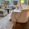 Inspire Me! Home Decor Marble Size Table With Gold Base