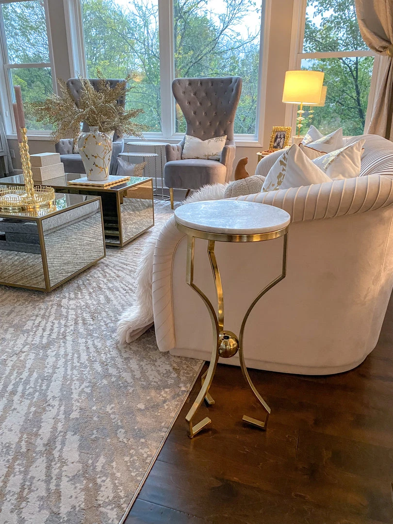 Inspire Me! Home Decor Marble Size Table With Gold Base 3 Inspire Me! Home Decor Marble Size Table With Gold Base