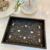 Inspire Me! Home Decor Black Wood Trays With Detailed Interior (Set Of 3)