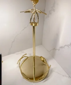 Inspire Me! Home Decor Gold Leaf Detailed Paper Towel Holder