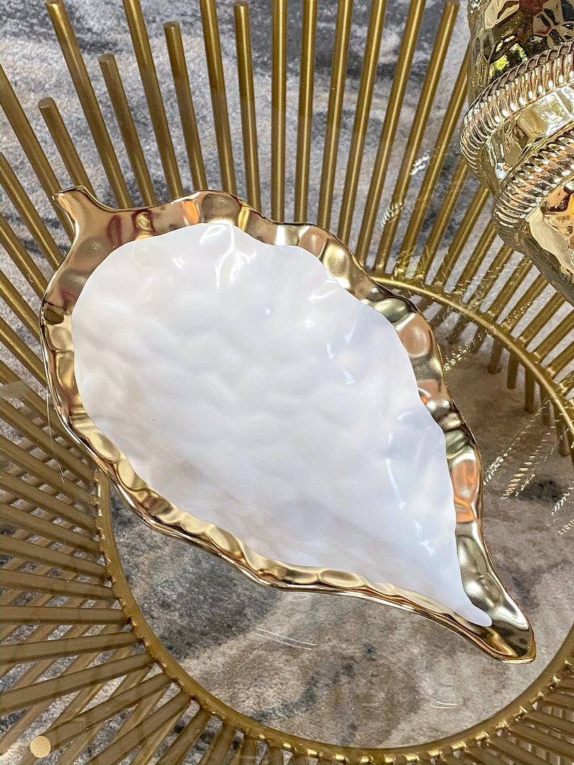 Inspire Me! Home Decor Porcelain Leaf Bowl With Gold Edge 5 Inspire Me! Home Decor Porcelain Leaf Bowl With Gold Edge