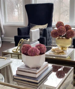 Inspire Me! Home Decor White Geometric Bowl With Gold Metallic Center