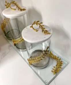 Inspire Me! Home Decor Gold Curry Leaf Canister (3 Sizes)