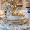Inspire Me! Home Decor White And Gold Ombre Dinner Set