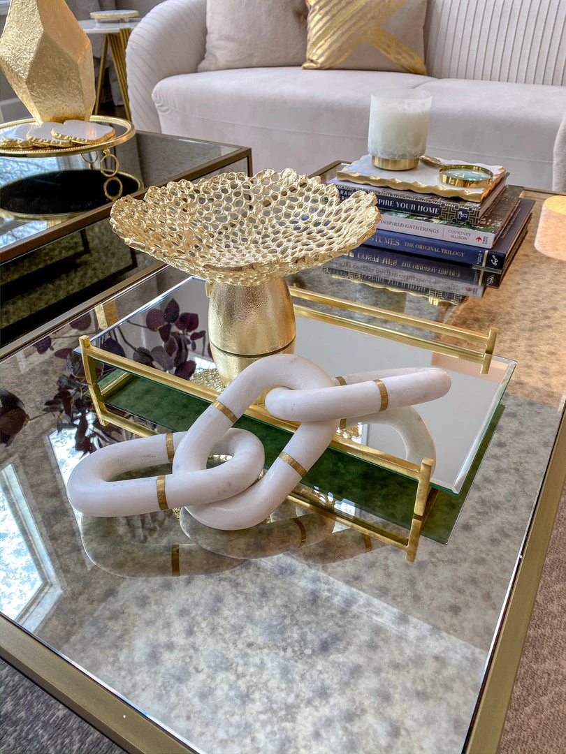 Inspire Me! Home Decor Gold Coral Pedestal Bowl 9 Inspire Me! Home Decor Gold Coral Pedestal Bowl