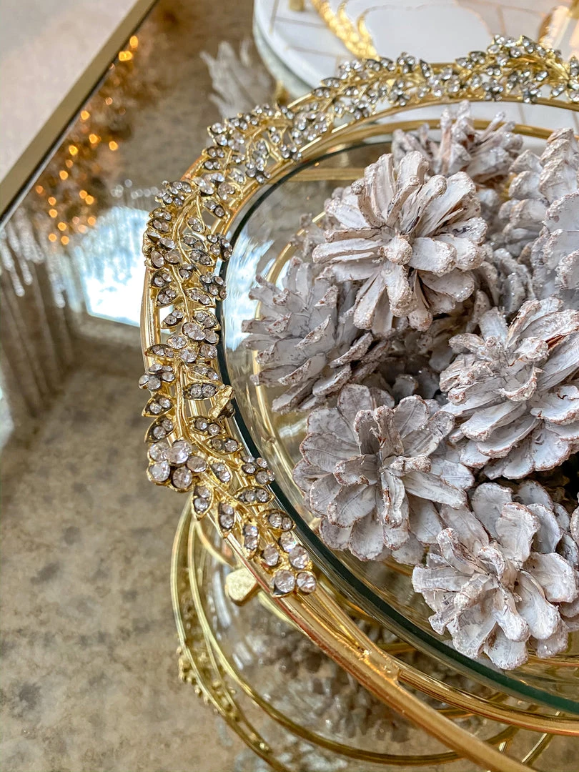 Inspire Me! Home Decor Jeweled Edge Bowl With Glass Insert (2 Colors) 7 Inspire Me! Home Decor Jeweled Edge Bowl With Glass Insert (2 Colors)