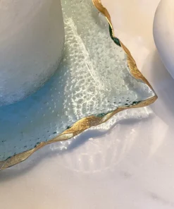 Inspire Me! Home Decor Square Crystal Tray With Gold Edge