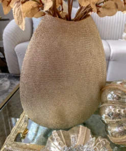 Inspire Me! Home Decor Ceramic Textured Metallic Vase ( Gold & Silver ) 12 Inspire Me! Home Decor Ceramic Textured Metallic Vase ( Gold & Silver )