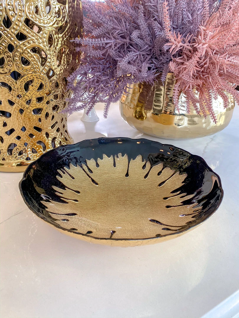 Inspire Me! Home Decor Black Dipped Large Gold Bowl 4 Inspire Me! Home Decor Black Dipped Large Gold Bowl