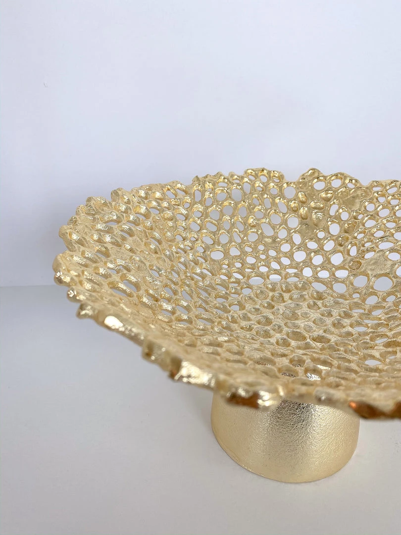 Inspire Me! Home Decor Gold Coral Pedestal Bowl 6 Inspire Me! Home Decor Gold Coral Pedestal Bowl